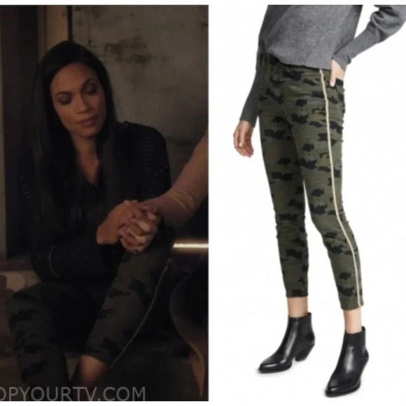 L’ AGENCE Margot High Rise Camo with Gold Stripe Skinny Jeans Size 28 - Picture 10 of 10